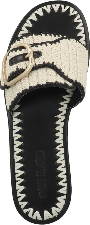 Steve Madden Seabreeze slippers met siergesp ecru zwart - Foto 3