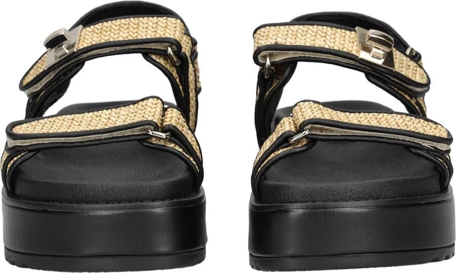 Steve Madden Bigmona raffia sandalen beige zwart - Foto 7