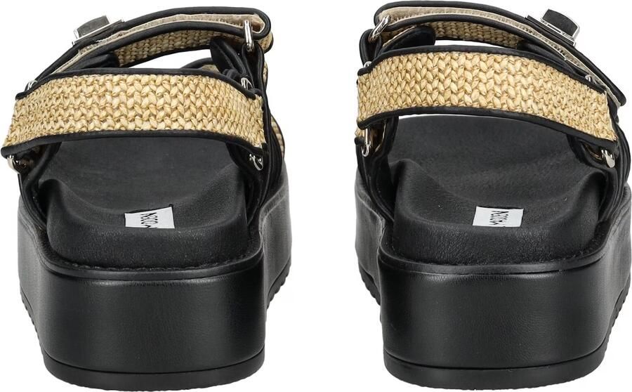 Steve Madden Bigmona raffia sandalen beige zwart - Foto 6