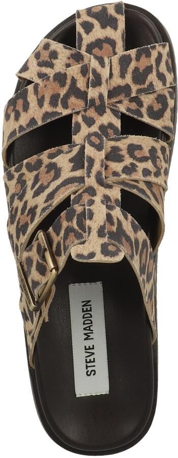 Steve Madden Mamba suède clogs met panterprint beige zwart - Foto 4