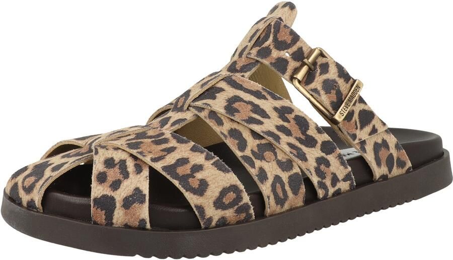Steve Madden Mamba suède clogs met panterprint beige zwart - Foto 6