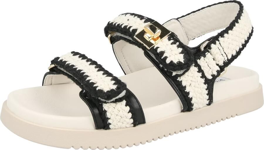 Steve Madden Dames Sandalen met hak Mona-m Beige Textiel Plateauzool - Foto 9