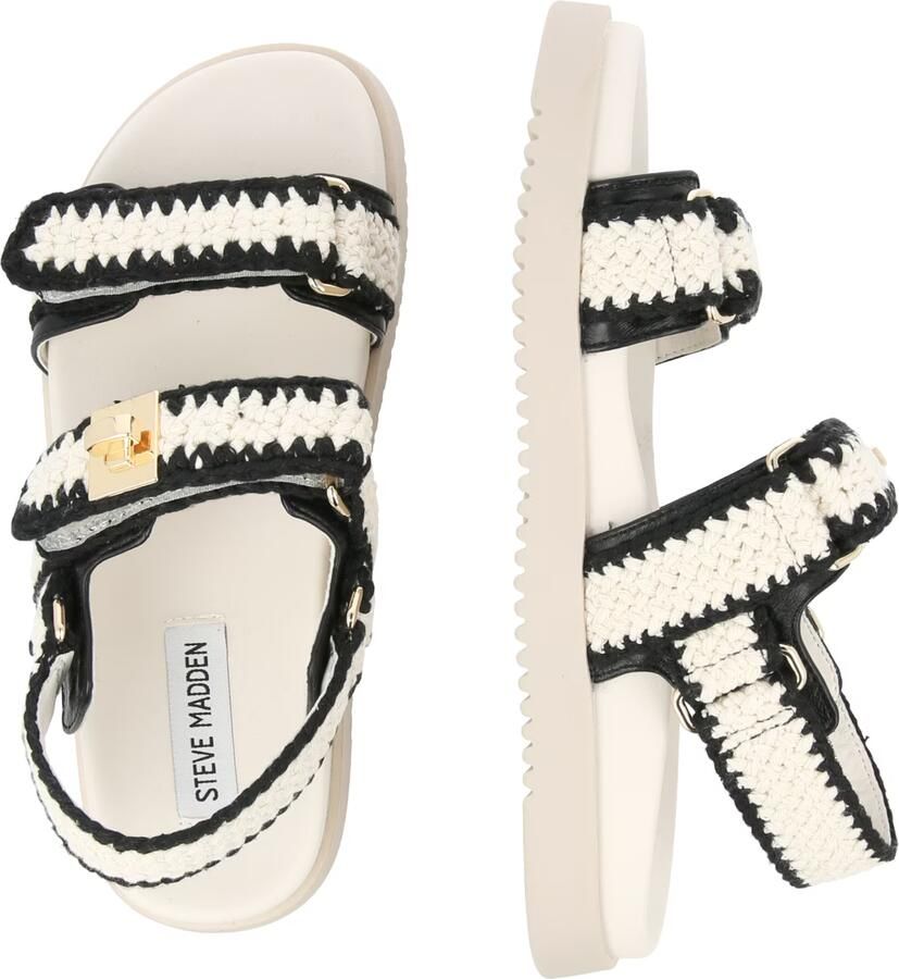 Steve Madden Dames Sandalen met hak Mona-m Beige Textiel Plateauzool - Foto 10