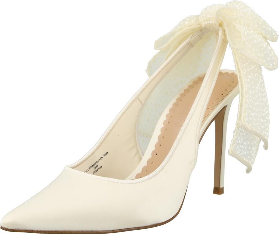 Steve Madden Teacup-P satijnen slingback pumps met strik ivoor - Foto 4