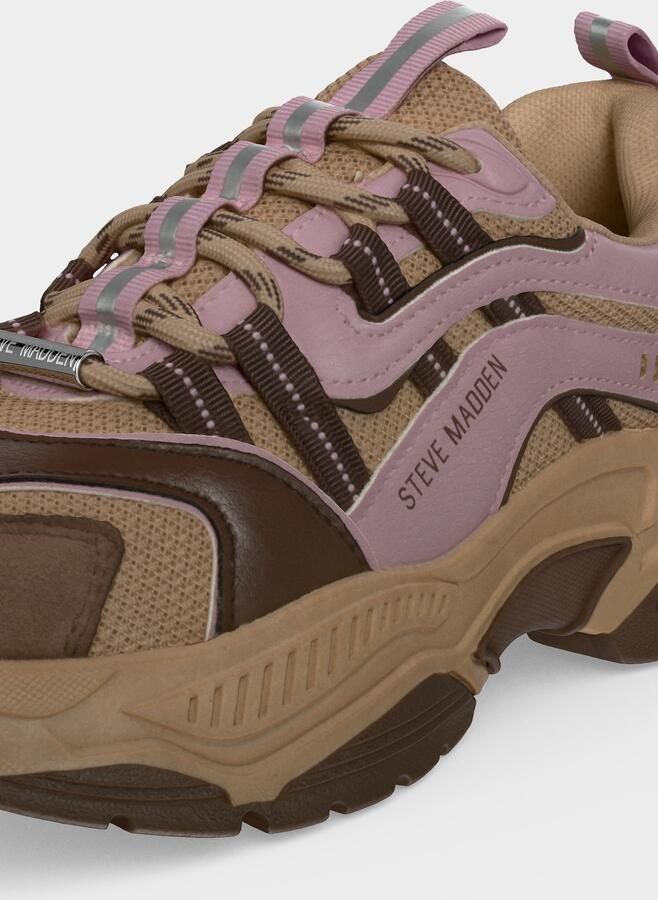 STEVE MADDEN Sneakers laag 'Animates-E' bruin brokaat zilvergrijs sering - Foto 5