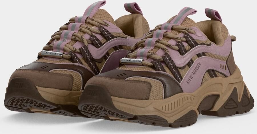 STEVE MADDEN Sneakers laag 'Animates-E' bruin brokaat zilvergrijs sering - Foto 7