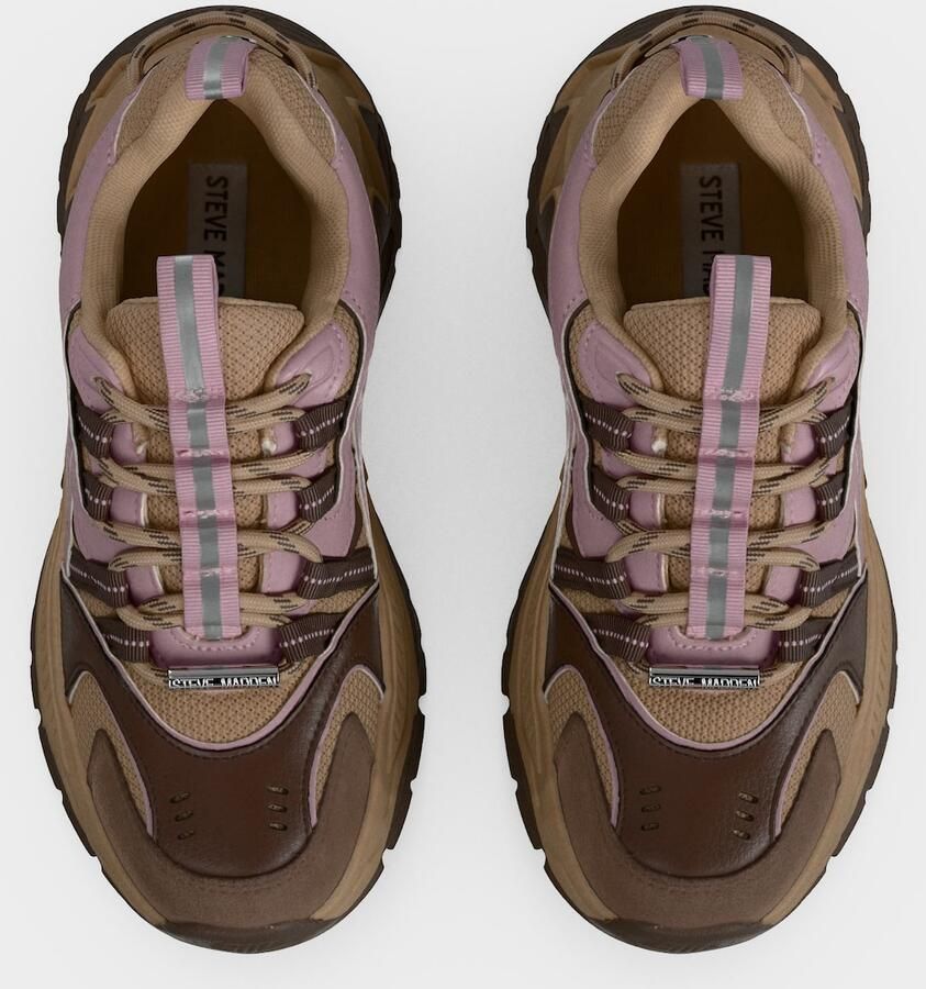 STEVE MADDEN Sneakers laag 'Animates-E' bruin brokaat zilvergrijs sering - Foto 2
