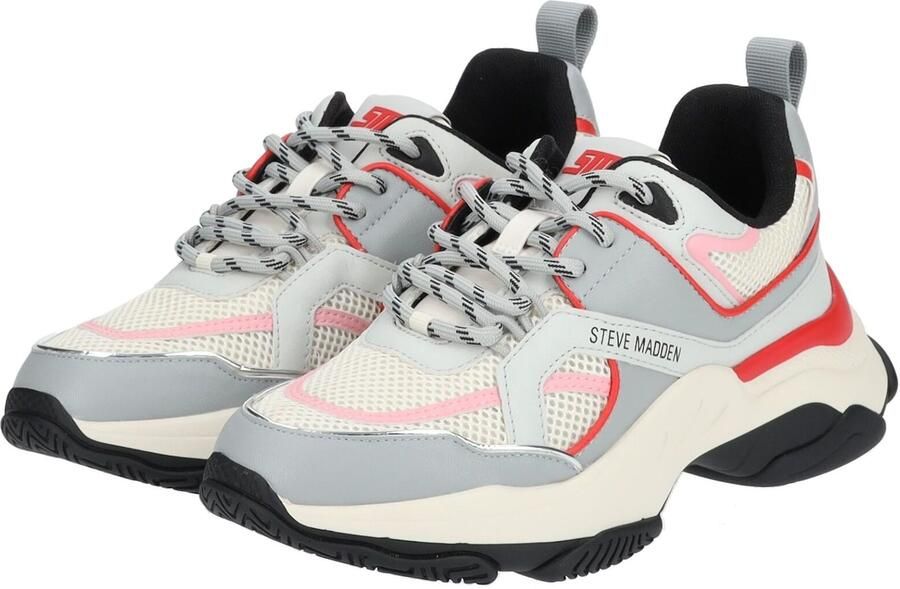 STEVE MADDEN Sneakers laag crème grijs rood - Foto 4