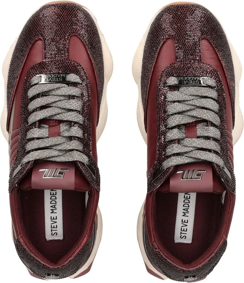 Steve Madden Dames Sneaker Setback-r Dark Cherry Lacq Bordeaux - Foto 4