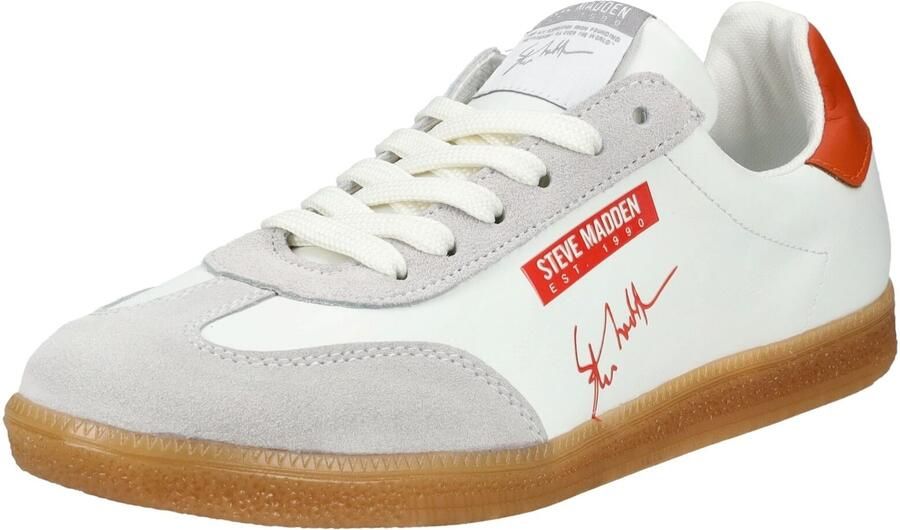 STEVE MADDEN Sneakers laag lichtgrijs bloedrood wit