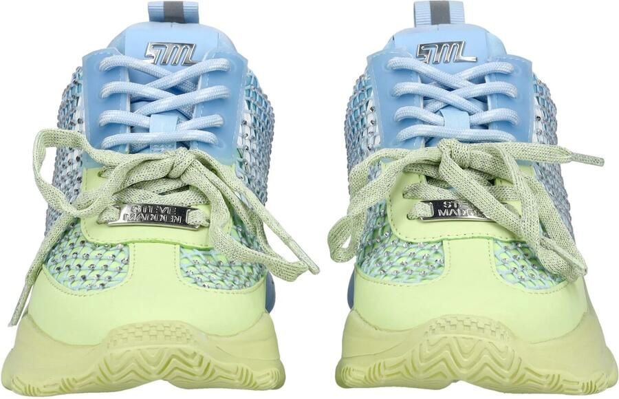 STEVE MADDEN Sneakers laag pastelblauw neongroen wit - Foto 3