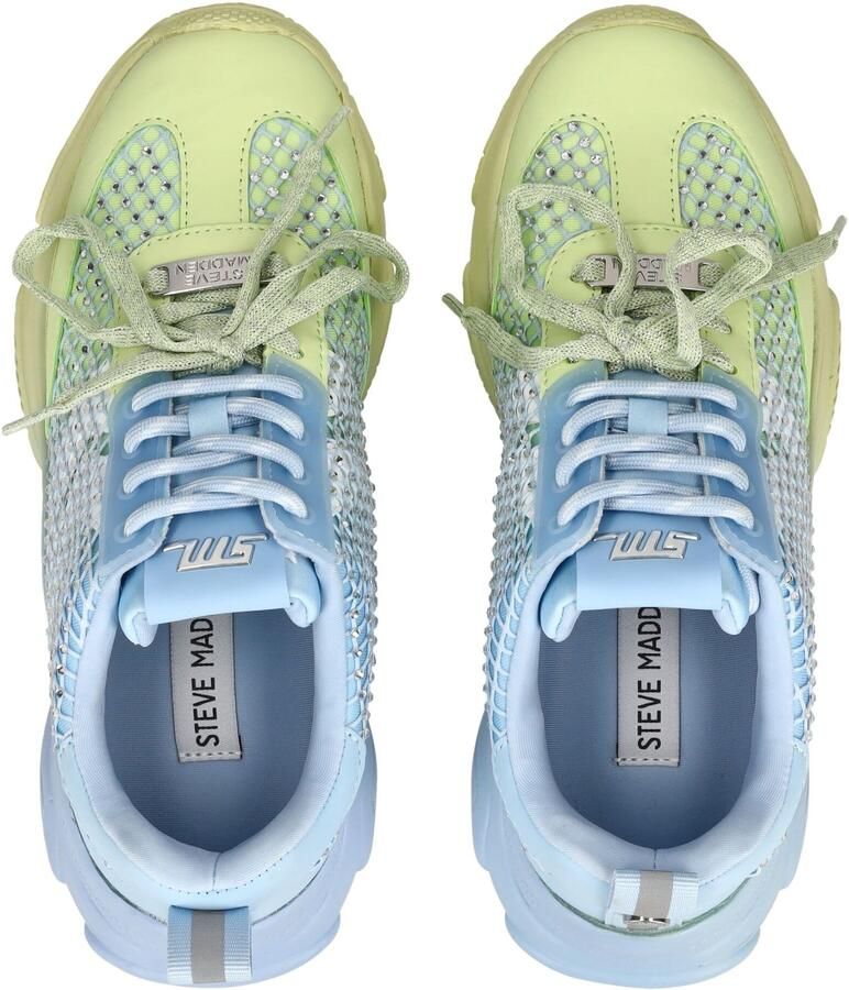 STEVE MADDEN Sneakers laag pastelblauw neongroen wit - Foto 2