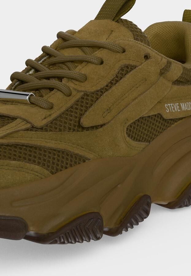 Steve Madden Possession-E chunky suède sneakers olijfgroen - Foto 5