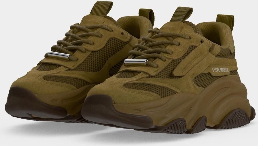 Steve Madden Possession-E chunky suède sneakers olijfgroen - Foto 7