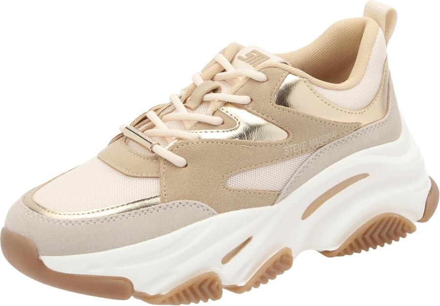Steve Madden Progressive chunky leren sneakers beige goud - Foto 12