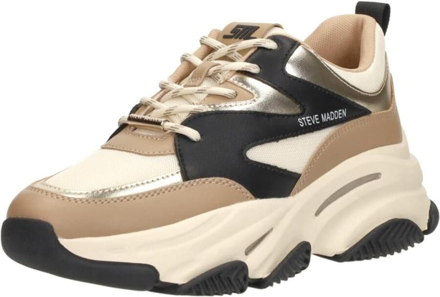 STEVE MADDEN Progressive khaki black Beige Mesh Lage sneakers Dames - Foto 5