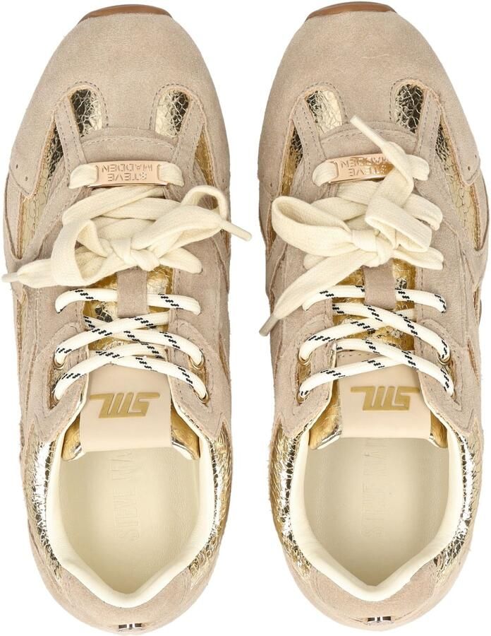 Steve Madden Asiel suède sneakers taupe goud - Foto 8