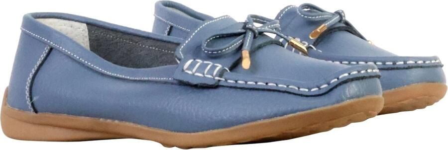 Super Mode Instappers 'LBS-Ledermokassin' blauw denim - Foto 10