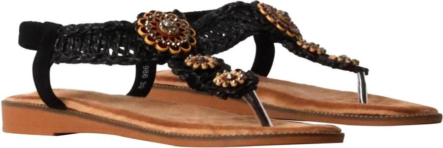 Super Mode Sandaal 'Flache Sandalen zum Hineinschlüpfen' zwart - Foto 5