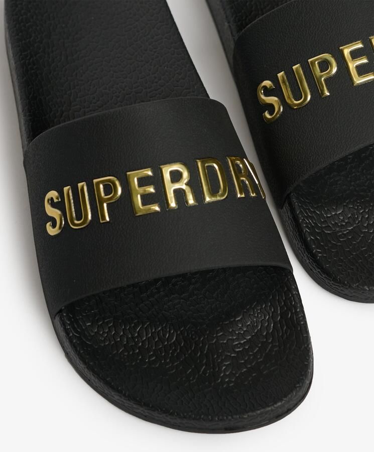 Superdry Premium Metallic Pool Sliders Relaxed Pasvorm Dames Slippers - Foto 5