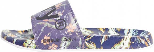 Superdry Sport Printed Beach Slide badslippers met bloemen paars