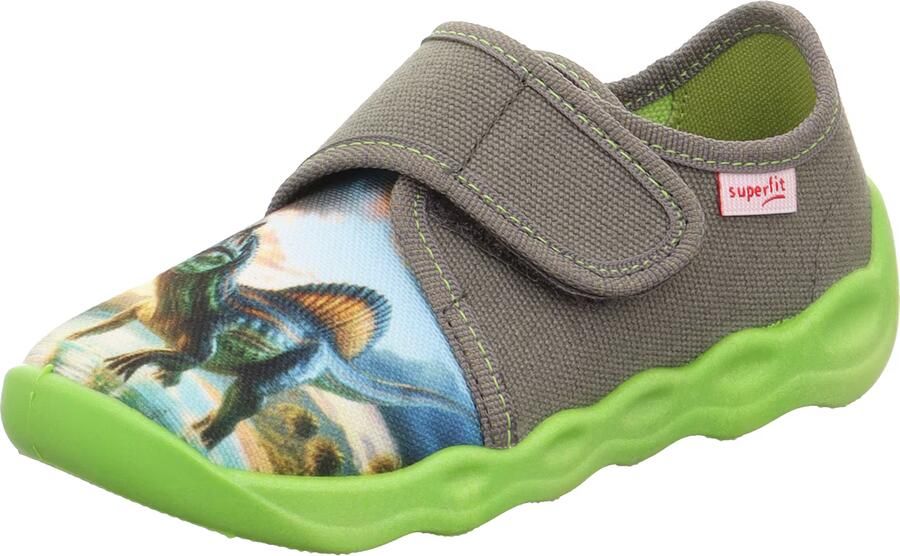 Merkloze Jongens Pantoffels met Klittenband Grijs - Foto 2