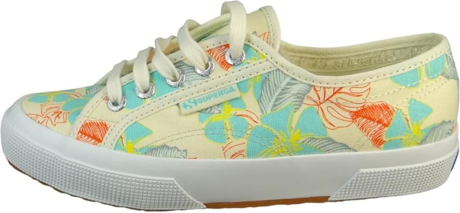 SUPERGA Slip-on 'Hibiscus' ivoor turquoise lichtgeel oranje - Foto 2