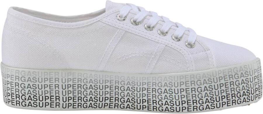 Superga Lage schoenen in wit voor Dames . Cotw Minilettering
