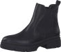 Tamaris leren dames chelsea boots laag Zwart - Thumbnail 2