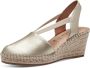 Tamaris Metallic Espadrille Sleehak Sandaal Yellow Dames - Thumbnail 4