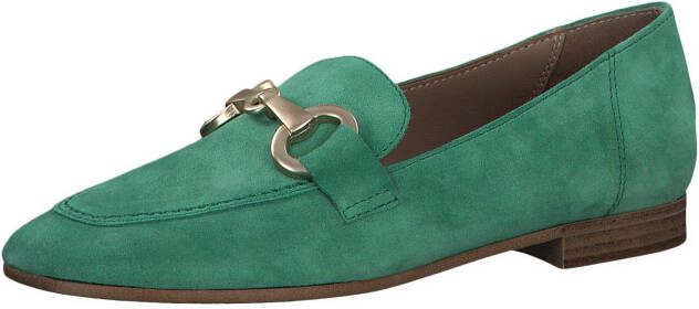 Tamaris Groene suède loafers met verharde hiel en gouden detail Green Dames - Foto 6