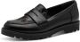 Tamaris dames loafers met panterprint details zwart - Thumbnail 2
