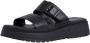 Tamaris black casual open slippers Zwart Dames - Thumbnail 3