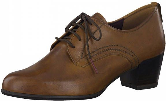 Tamaris Veterschoen Dames Comfort F Wijdte Cognac | 36 - Schoenen.nl