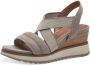 Tamaris Sandalen met sleehak taupe Leer Dames - Thumbnail 5