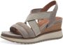 Tamaris Sandalen met sleehak taupe Leer Dames - Thumbnail 4