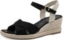 Tamaris 1-28367-42 001 Black -espadrilles -sleehak pups -sandaal - Thumbnail 6