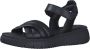 Tamaris Zwarte Leren Casual Open Sandalen Black Dames - Thumbnail 5
