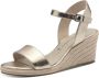 Tamaris Espadrilles met hak goud Textiel Dames - Thumbnail 5