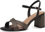 Tamaris Sandalen met hak zwart Textiel Dames - Thumbnail 4