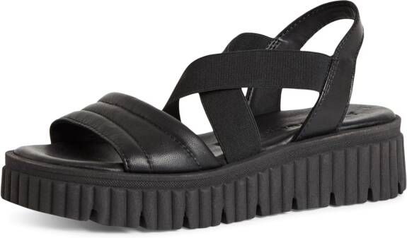 Tamaris Sleehaksandaaltjes plateau riemsandaal zomerschoen met kruisbandage