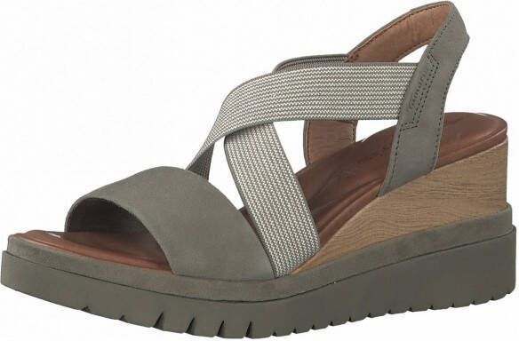 Tamaris Olijfgroene Sleehak Sandalen - Foto 3