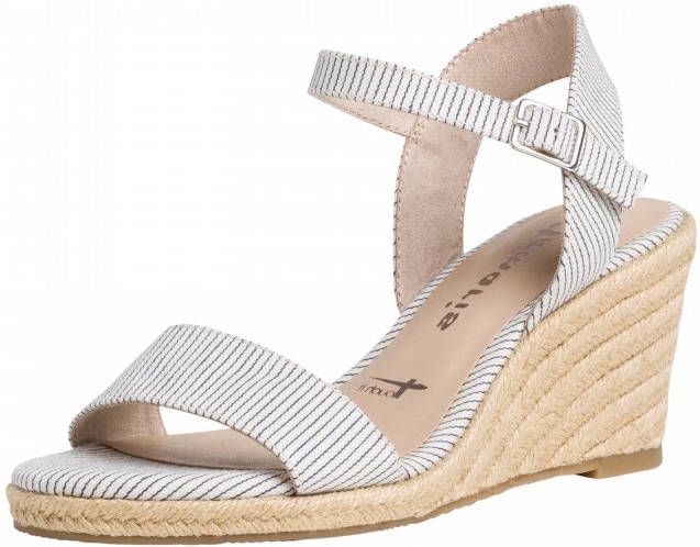 Tamaris Sandalen met sleehak wit - Schoenen.nl