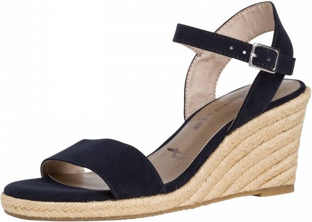 Tamaris Sandalen met sleehak blauw - Schoenen.nl