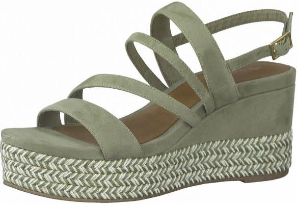 Tamaris Sandalen met sleehak groen - Schoenen.nl
