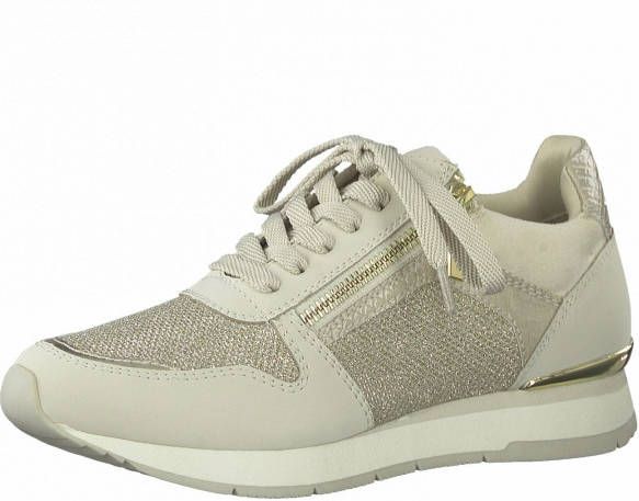 Tamaris Plateausneakers vrijetijdsschoen lage schoen veterschoen met subtiele metallic-details - Foto 5