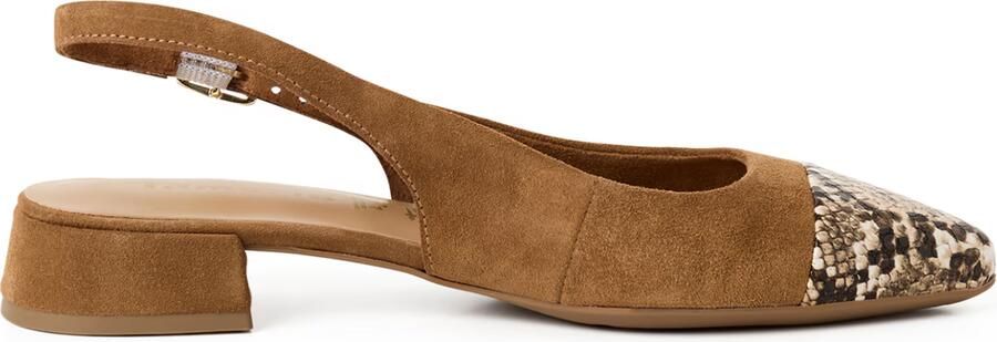 Tamaris Ballerina met riempjes beige cognac zwart - Foto 3