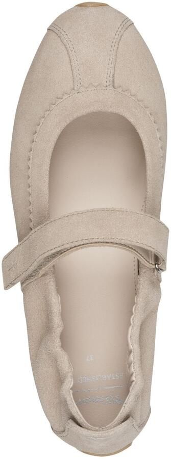Tamaris dames leren ballerina 1-22145-46-401 damesschoenen met riempje beige - Foto 3