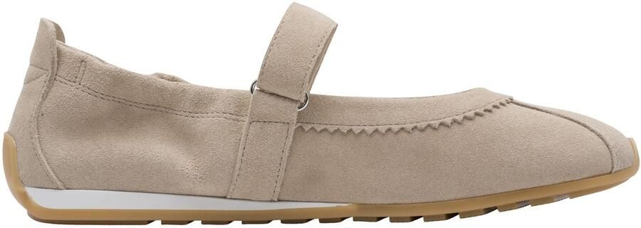 Tamaris dames leren ballerina 1-22145-46-401 damesschoenen met riempje beige