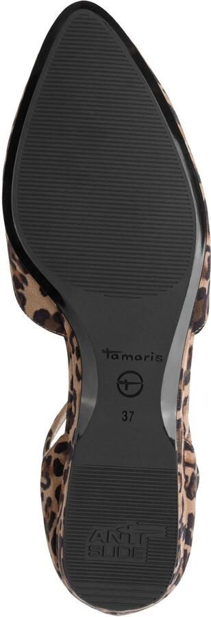 Tamaris Ballerina met riempjes bruin cappuccino zwart - Foto 4